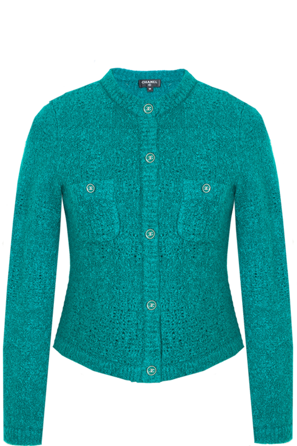 CHANEL Veste en Maille Pétrole