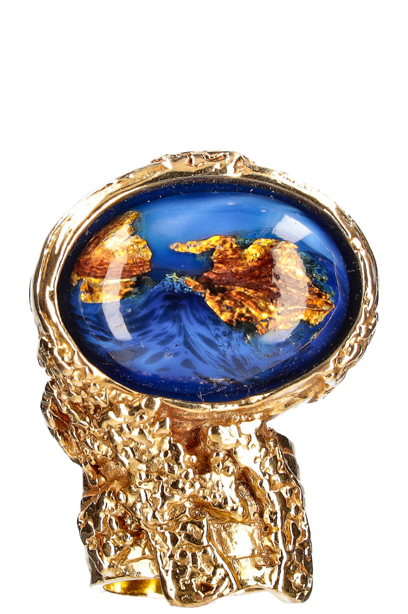 YSL Arty Ring Blue Gold