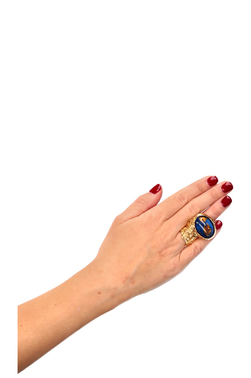 YSL Arty Ring Blue Gold