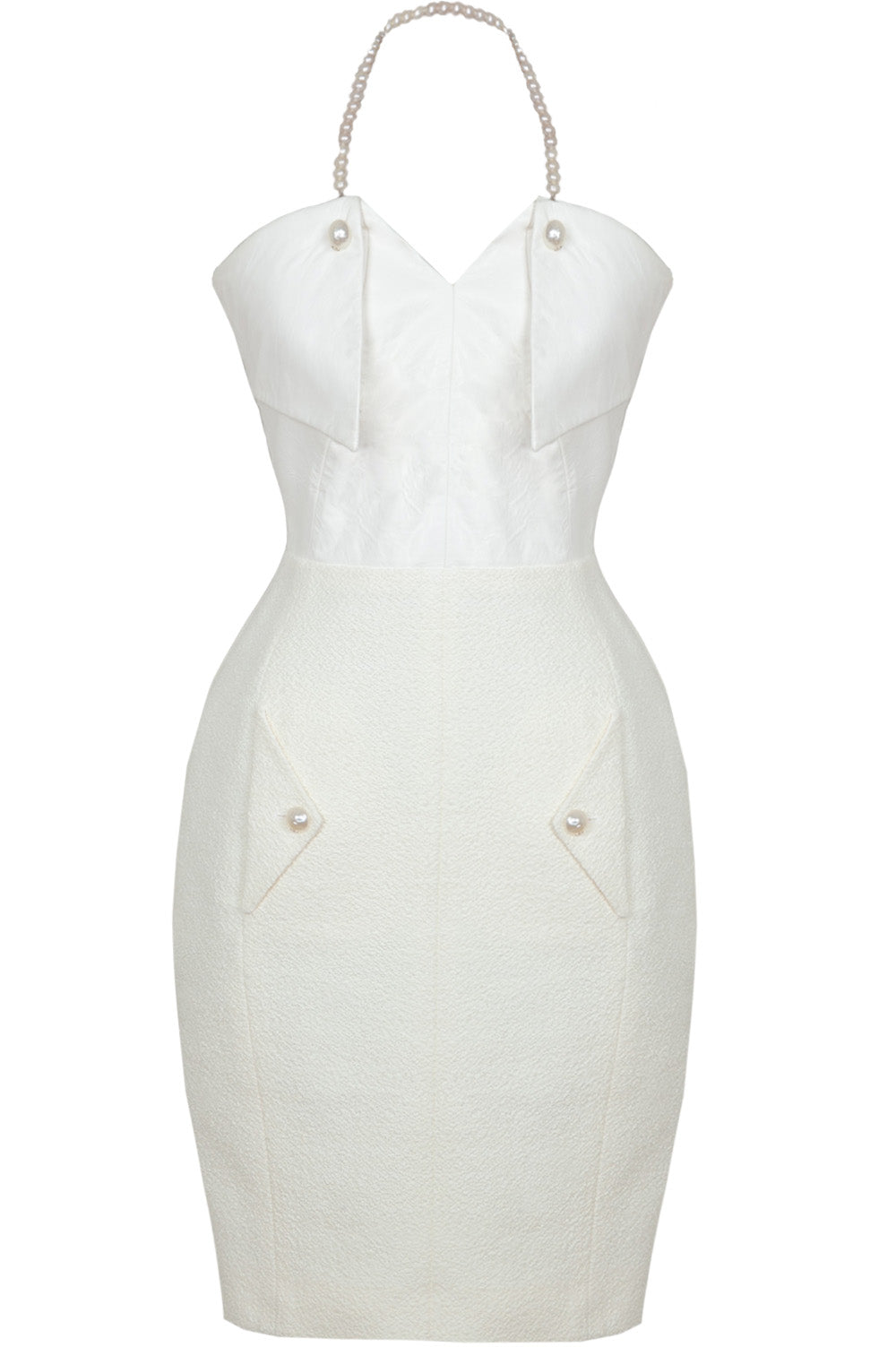 CHANEL Dress White Leather Top Spring 2012