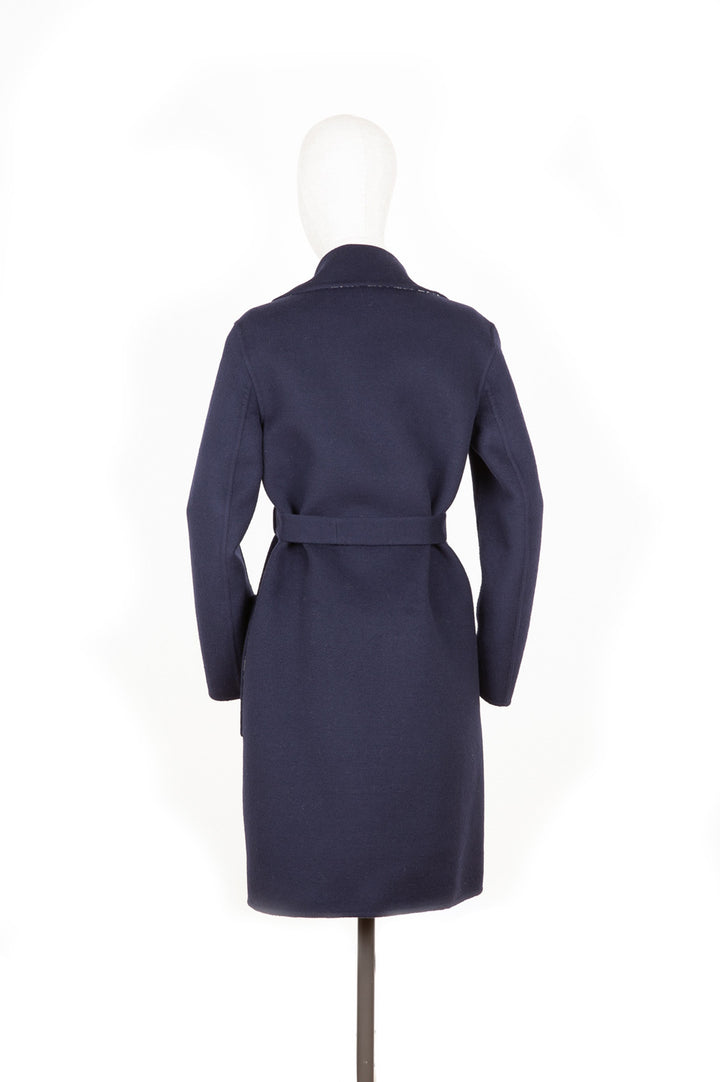 CHRISTIAN DIOR Double Sided Wool Coat Navy