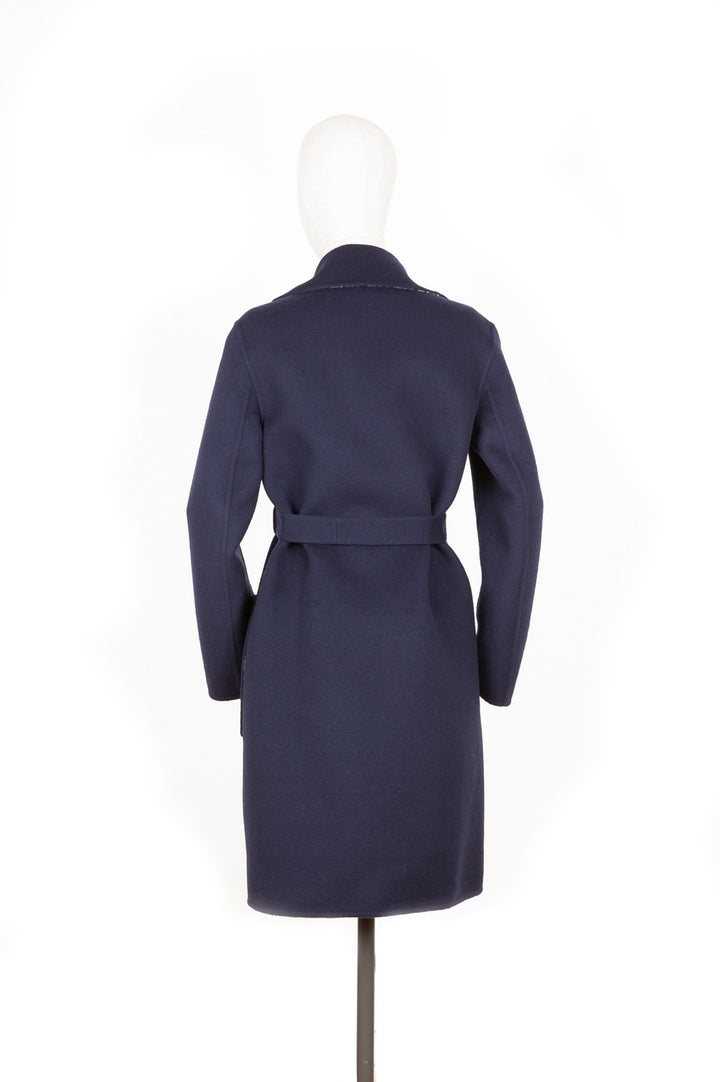 CHRISTIAN DIOR Manteau en laine double face Marine