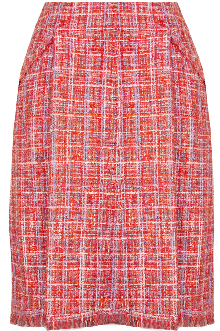 CHANEL Tweed Skirt Red