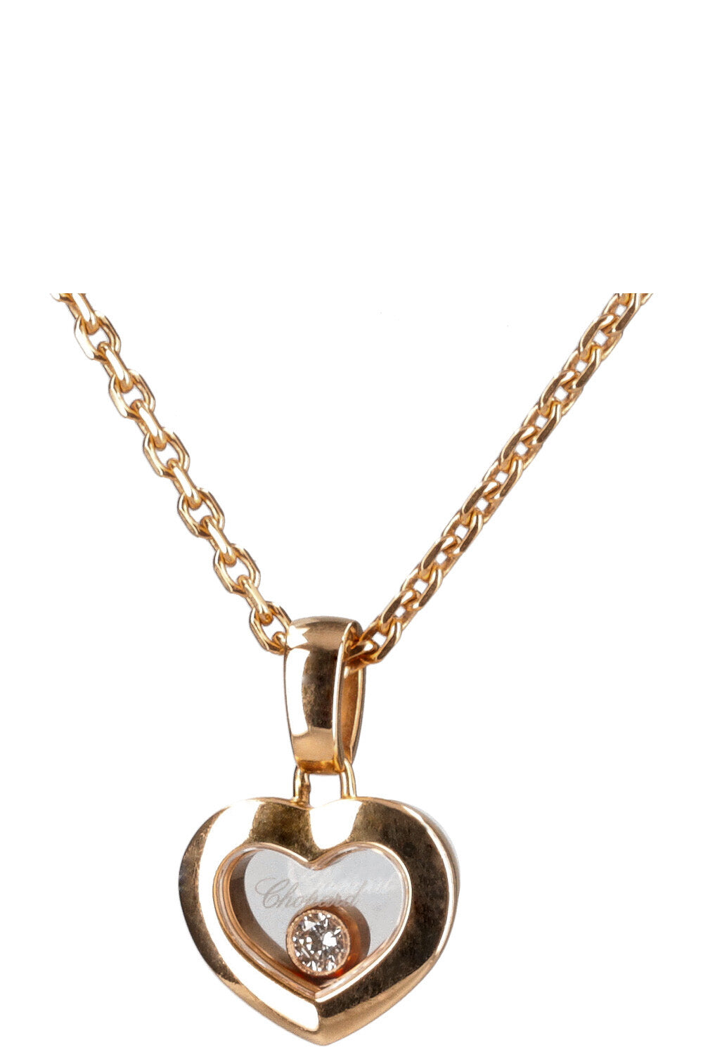 Pendentif Chopard Happy Diamonds Heart En Or Jaune 18 Carats - Cœur Avec Diamants Mobiles - Occasion Parfait état