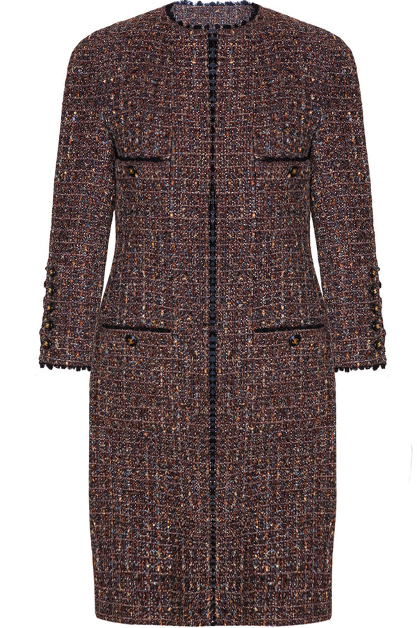 CHANEL Manteau en tweed Marron