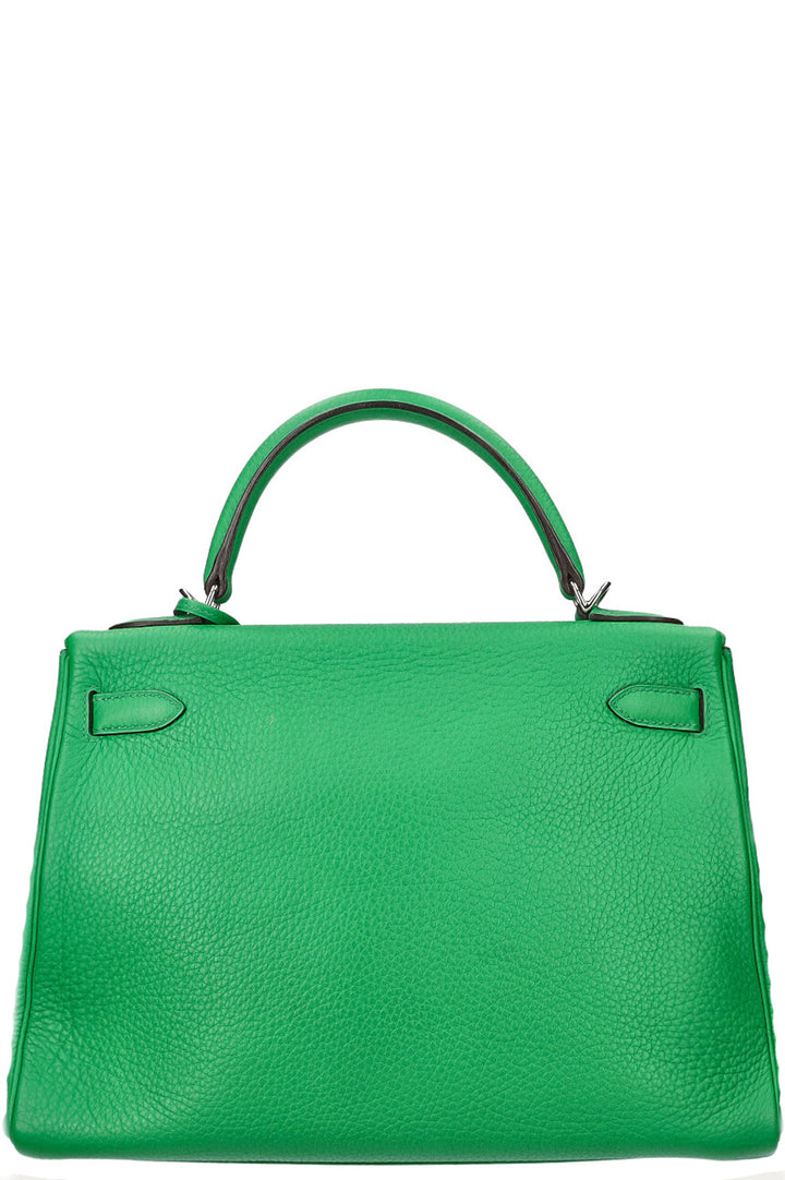 HERMÈS Kelly 32 Clemence Vert Bambou