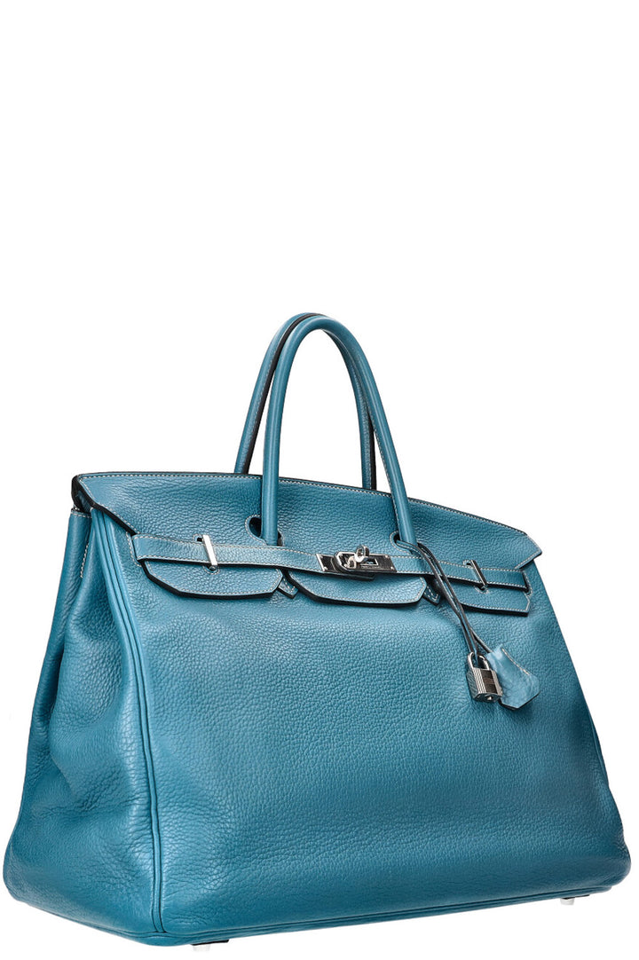 HERMÈS Birkin 40 Clemence Blue Jean