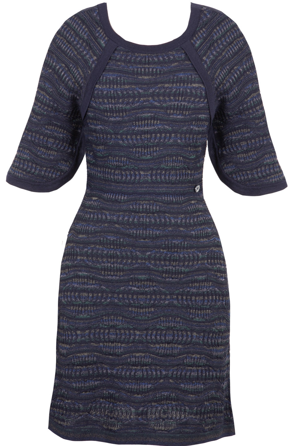 CHANEL Knit Dress Blue