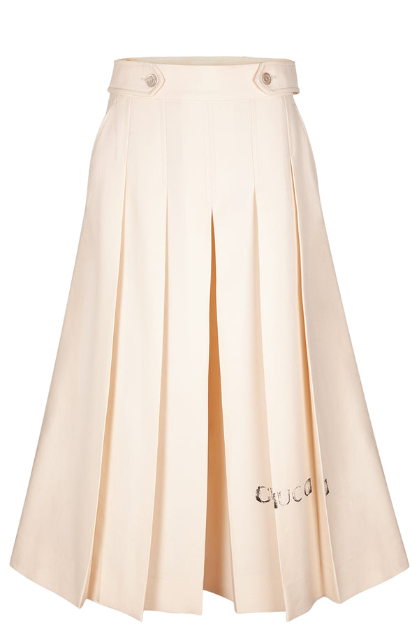 GUCCI Pantalon Culotte Blanc Cassé