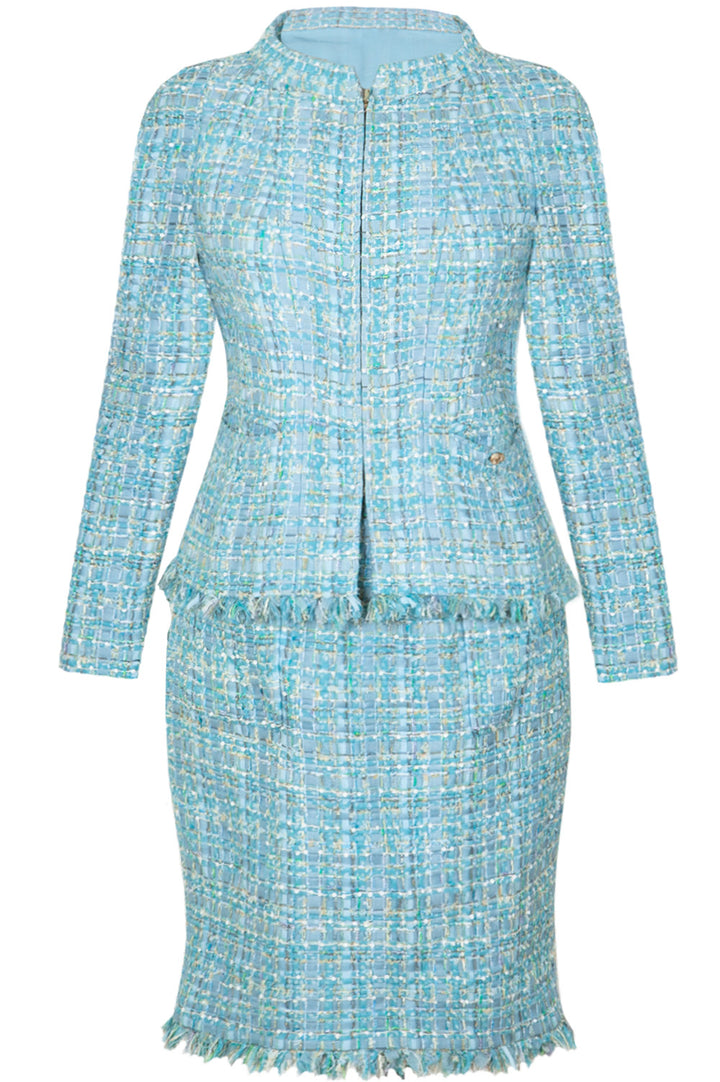 CHANEL Two Piece Tweed Blue 2011