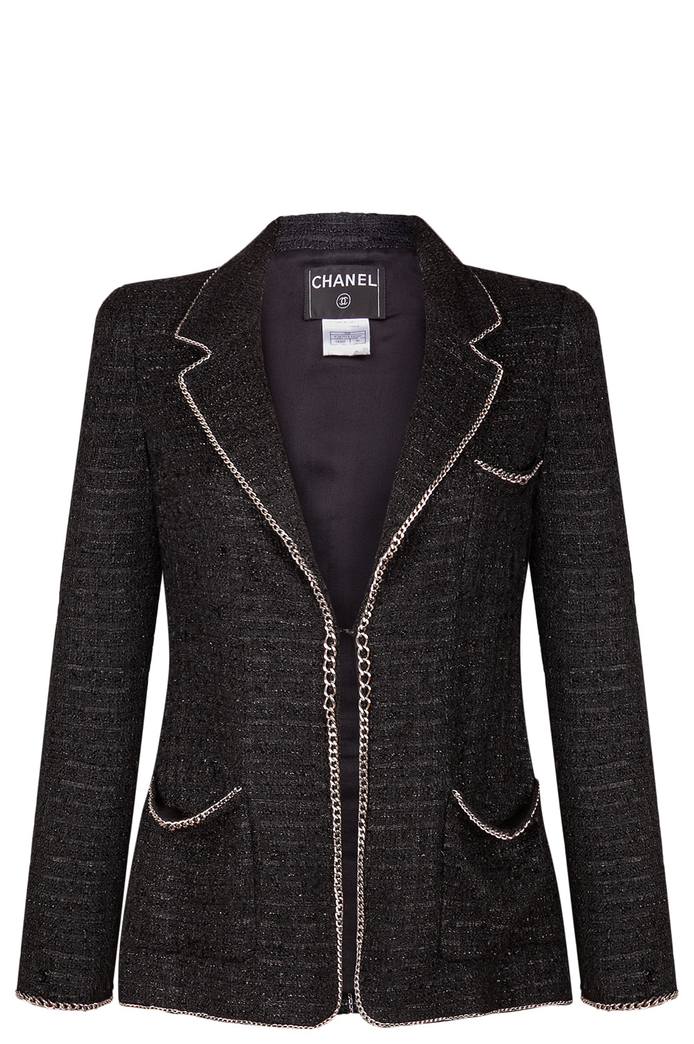 Chanel Tweed Jacket Black 