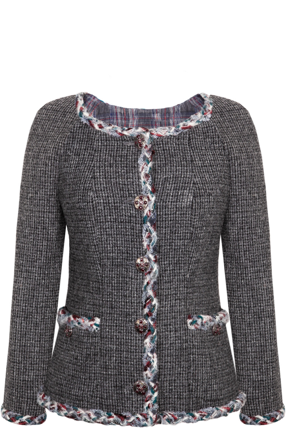 CHANEL Jacket Tweed Grey Paris Edinburg