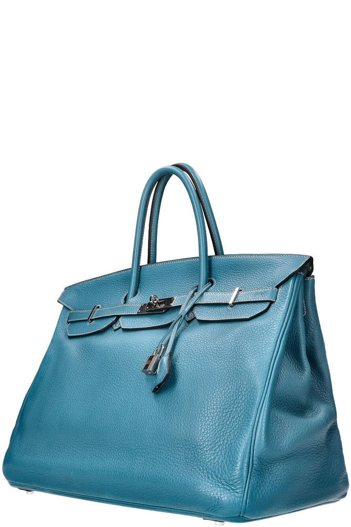 HERMÈS Birkin 40 Clemence Blue Jean