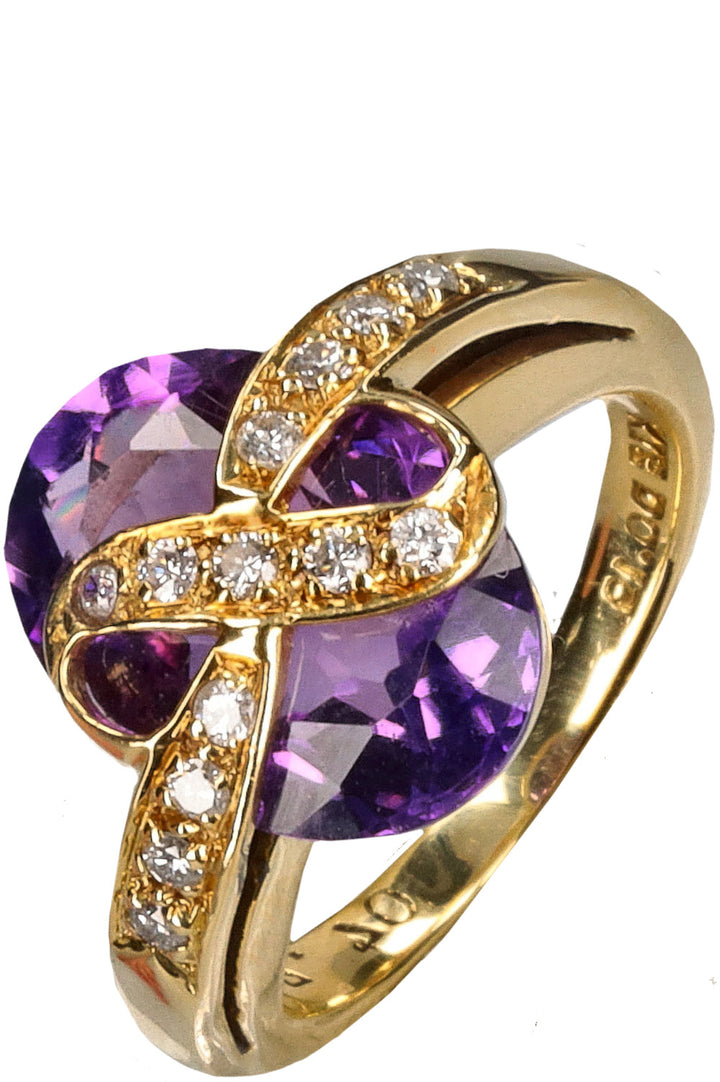 VINTAGE JEWELRY Amethyst Ring Gold Violet