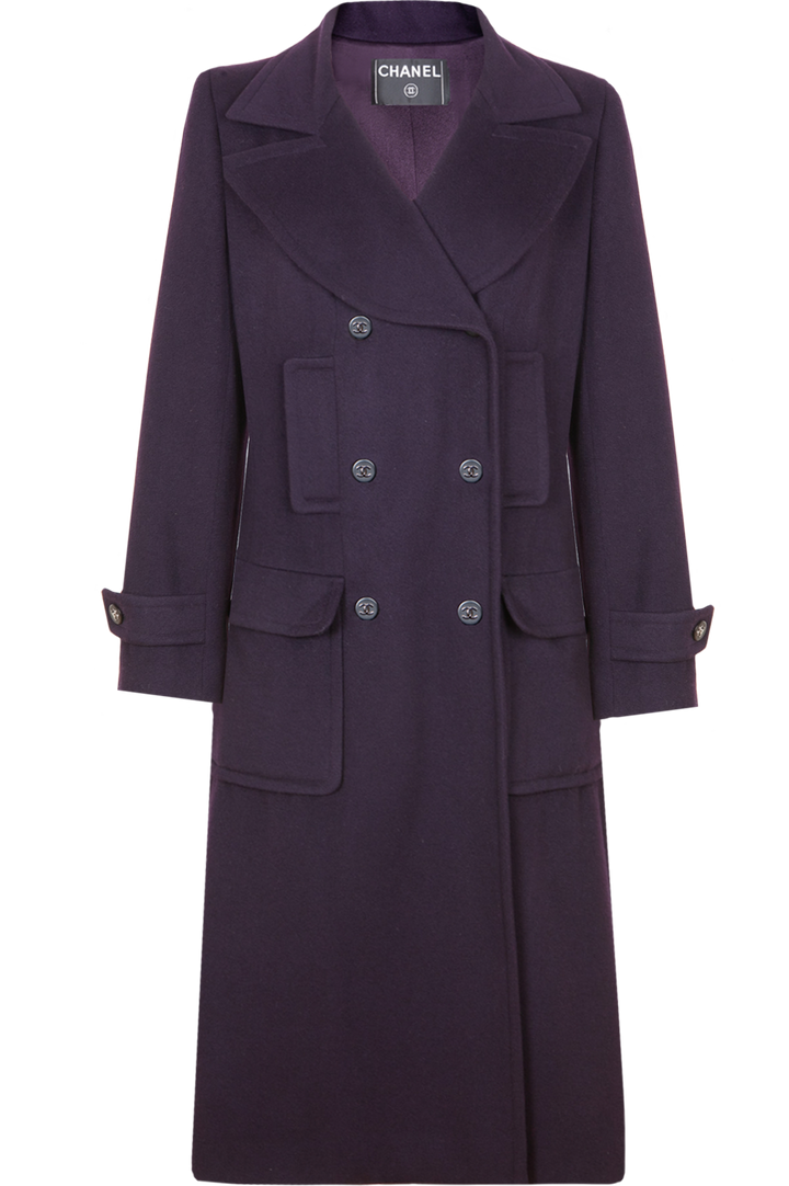 Chanel Cashmere Coat Purple 