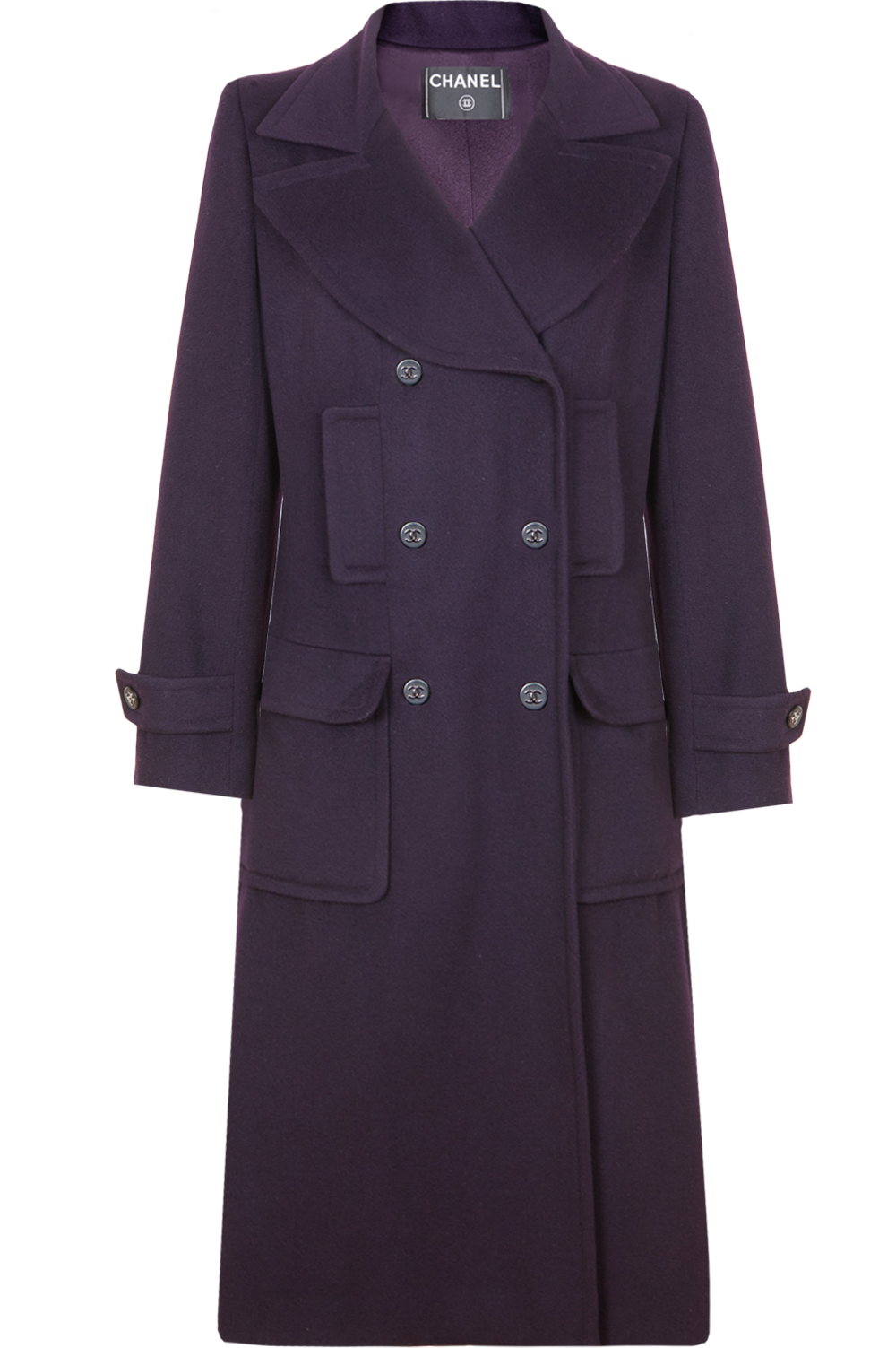 Chanel Cashmere Coat Purple 