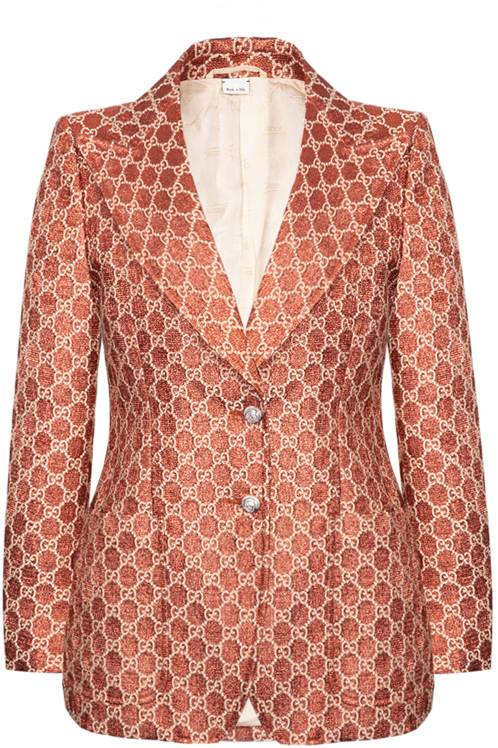 GUCCI GG Structured Lurex Blazer Orange