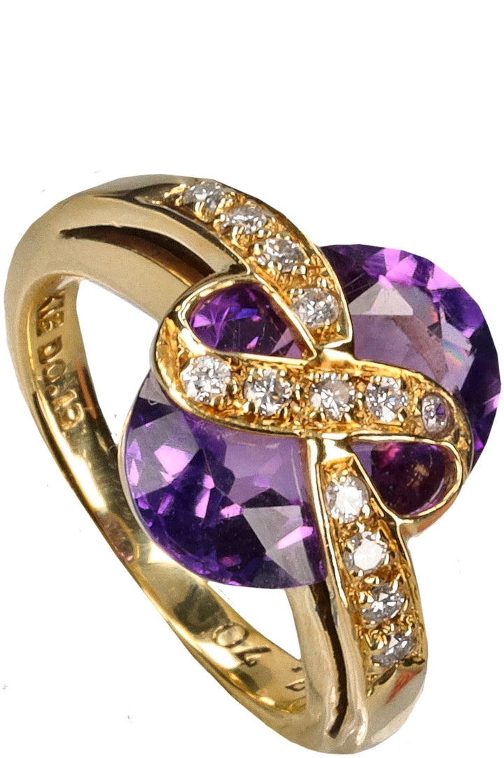 VINTAGE JEWELRY Amethyst Ring Gold Violet