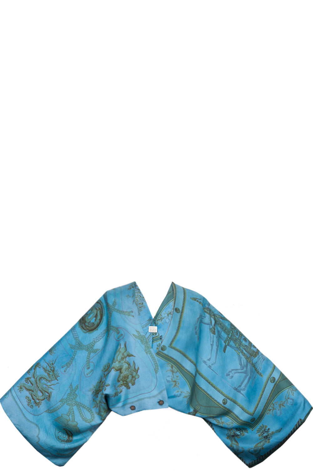 REAWAKE ATELIER Kimono Colored Silk Carrés Blue