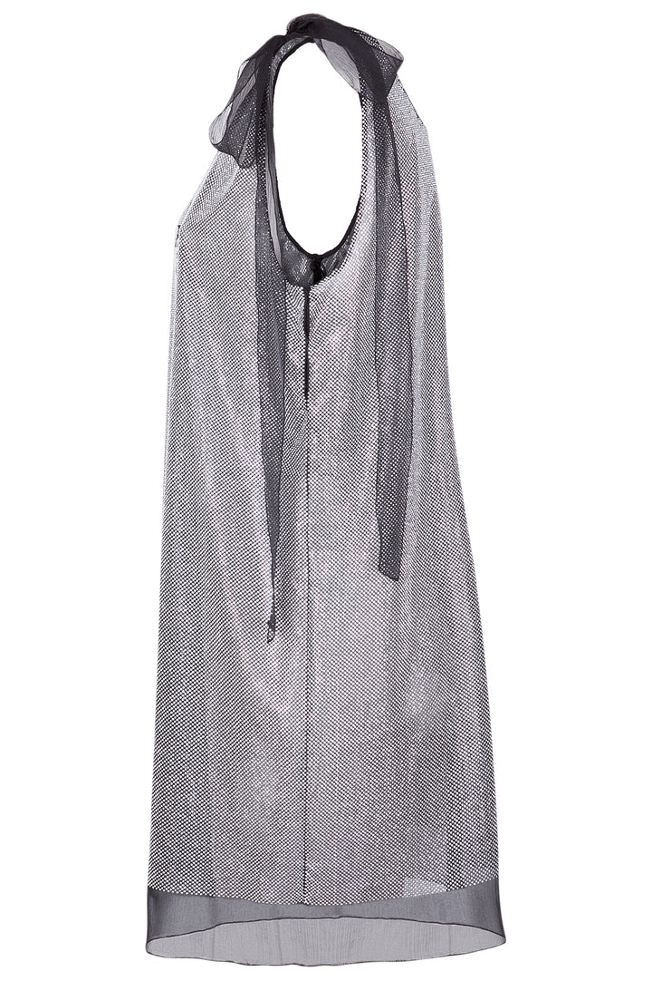 PRADA Robe Strass Argent