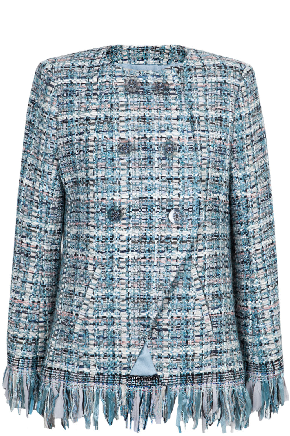 CHANEL Jacket Fantasy Tweed Blue Pre-Fall 2017