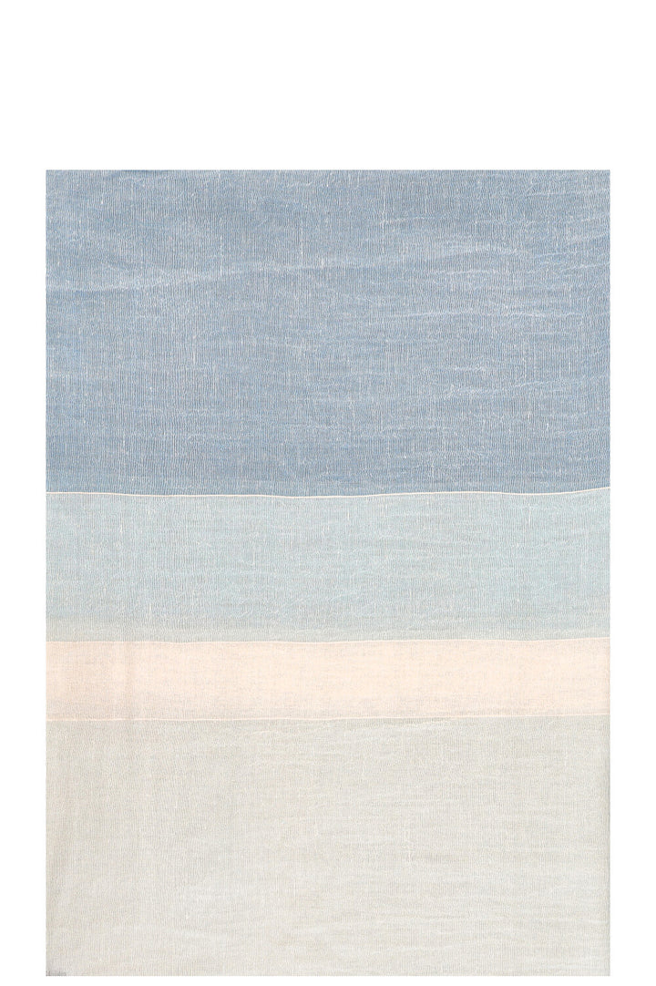 HERMÈS Large Scarf Cashmere &amp; Linen Blue Gradient