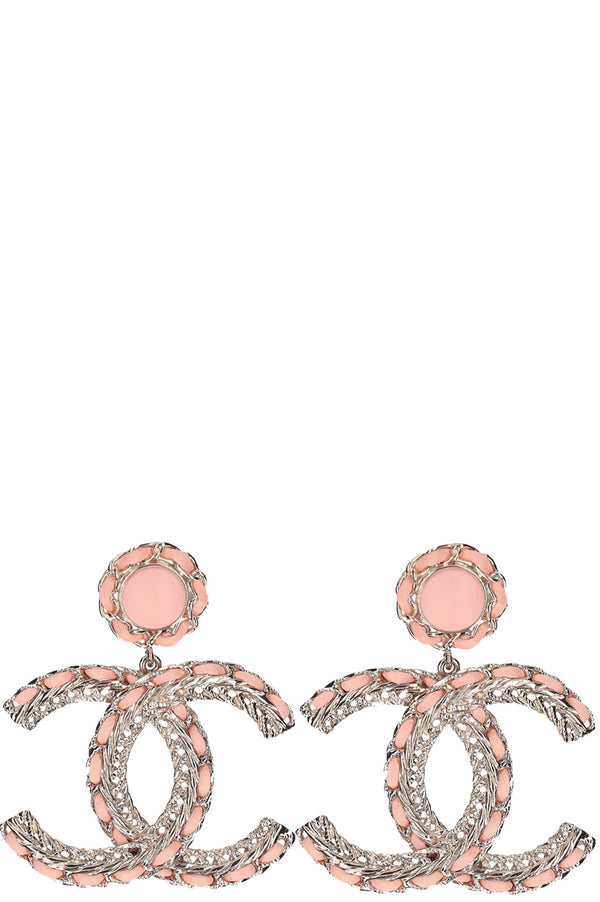 CHANEL CC Earrings Pink B22
