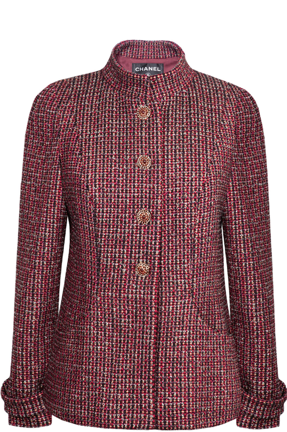 CHANEL Jacket Tweed Paris-Bombay Gold & Red