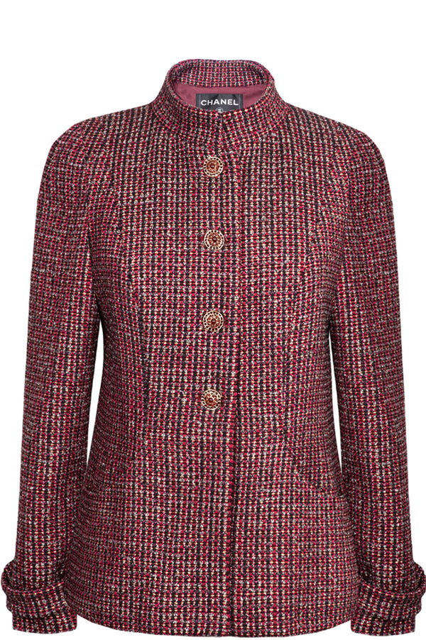 CHANEL Veste Tweed Paris-Bombay Or &amp; Rouge