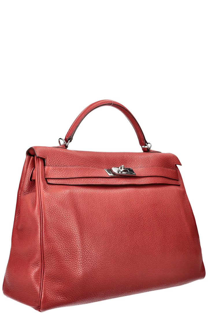 HERMÈS Kelly 40 Clemence Sienna