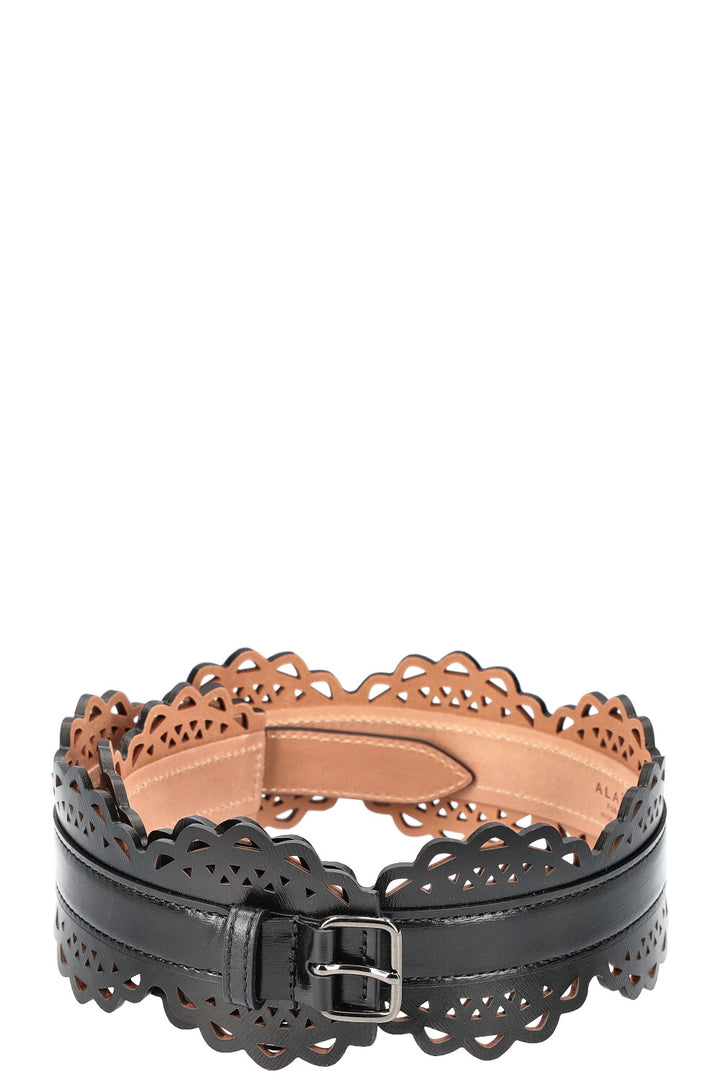 ALAÏA Laser Cut Belt Black