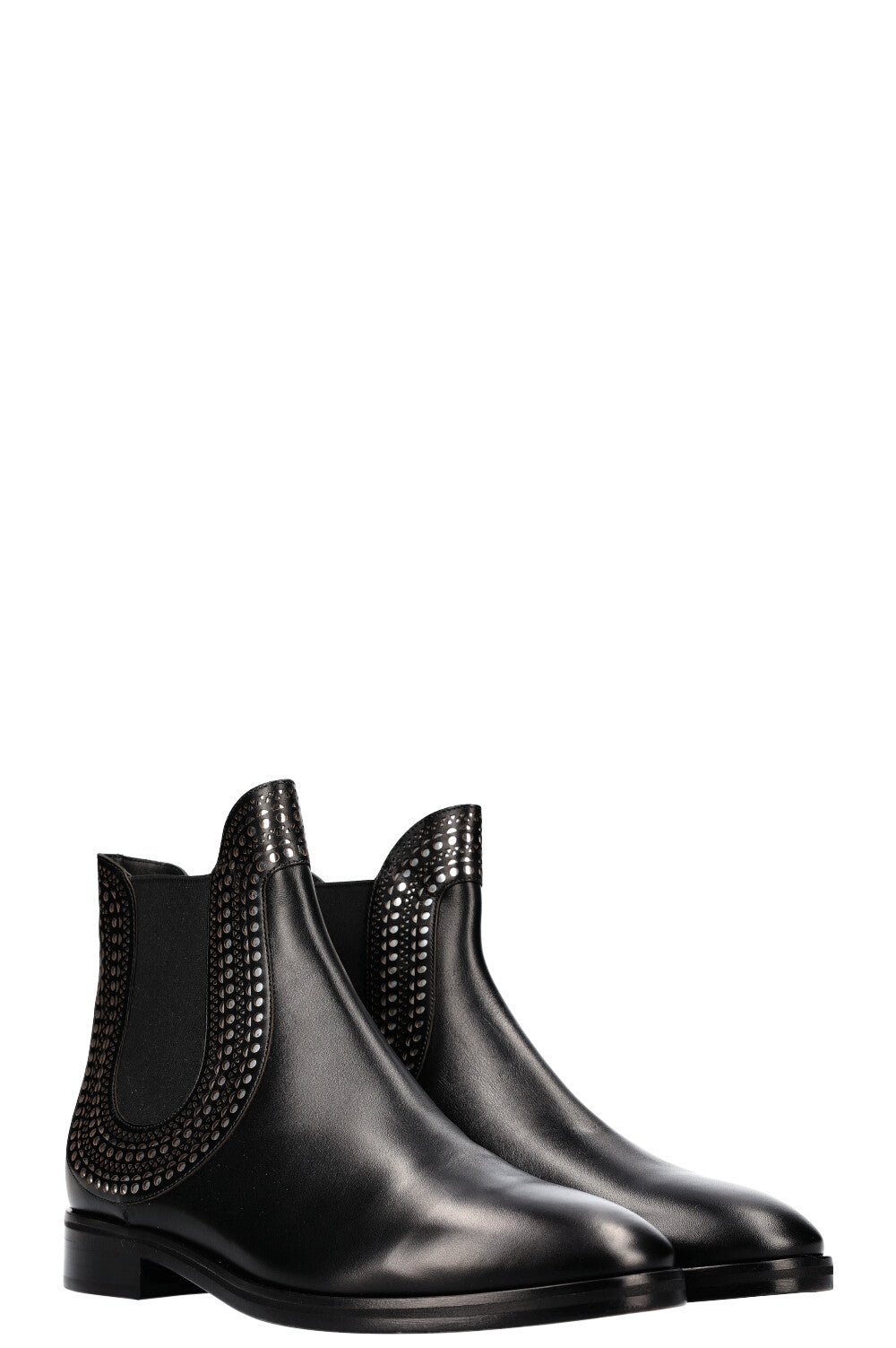 ALAÏA Lasercut Ankle Boots Black