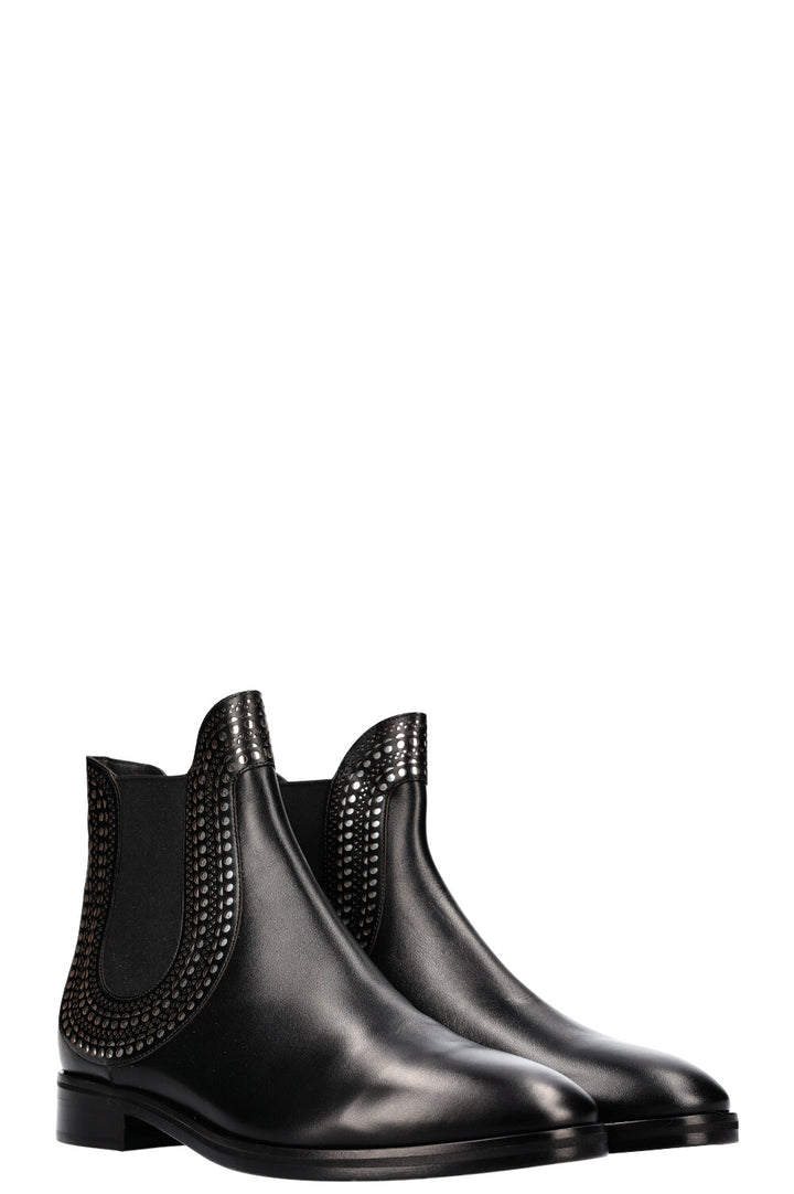 ALAÏA Lasercut Ankle Boots Black
