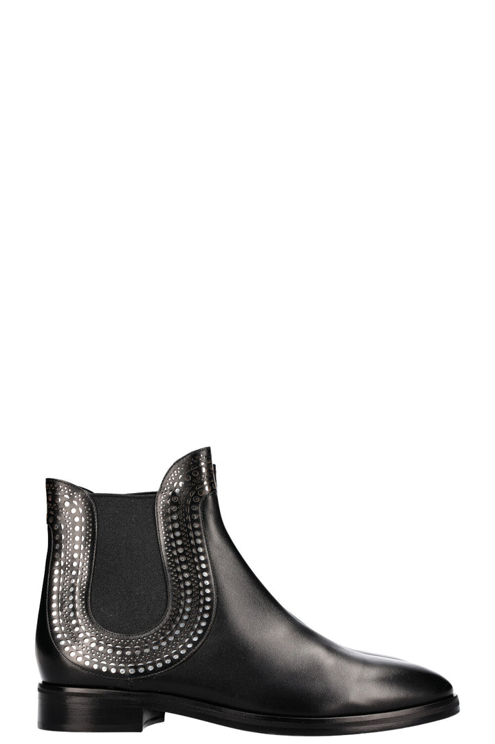 ALAÏA Lasercut Ankle Boots Black