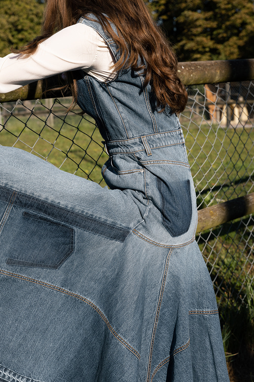 ALEXANDER MCQUEEN Patchwork Denim Dress – REAWAKE - Main Image