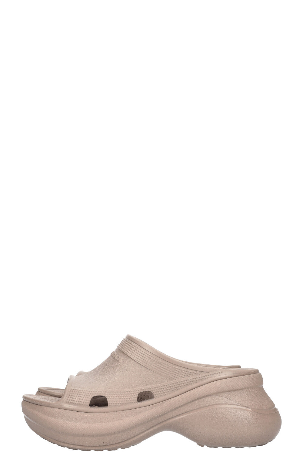 BALENCIAGA Pool Crocs Caoutchouc Beige