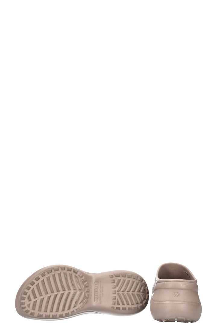 BALENCIAGA Pool Crocs Rubber Beige