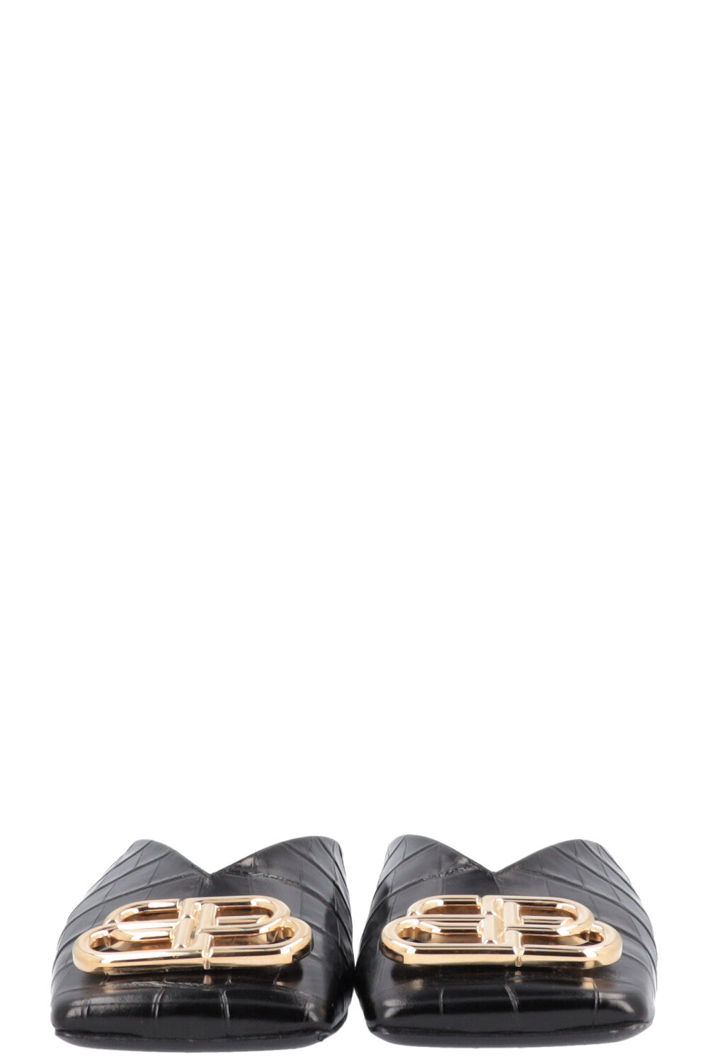 BALENCIAGA BB Double Square Flats Mules