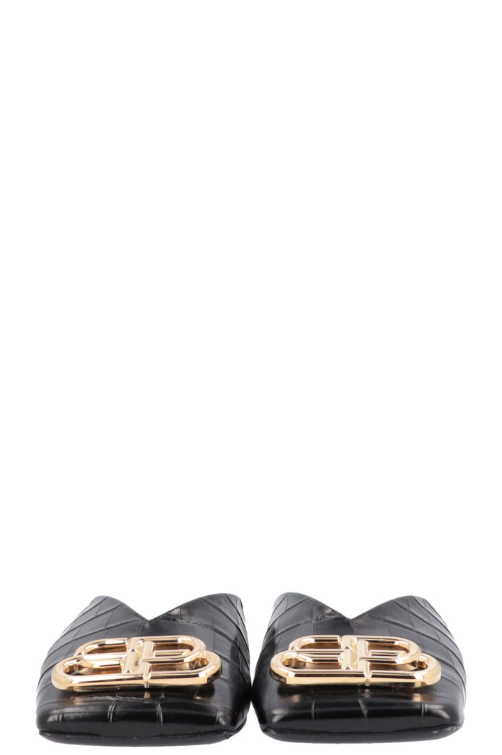 BALENCIAGA BB Double Square Flats Mules