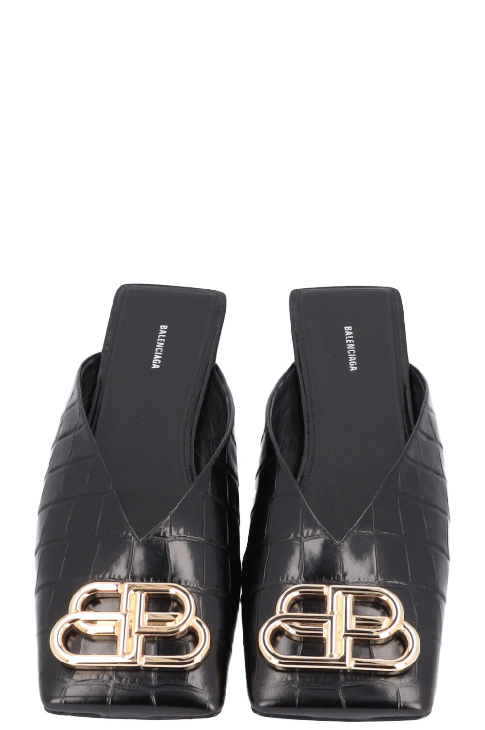 BALENCIAGA BB Double Square Flats Mules