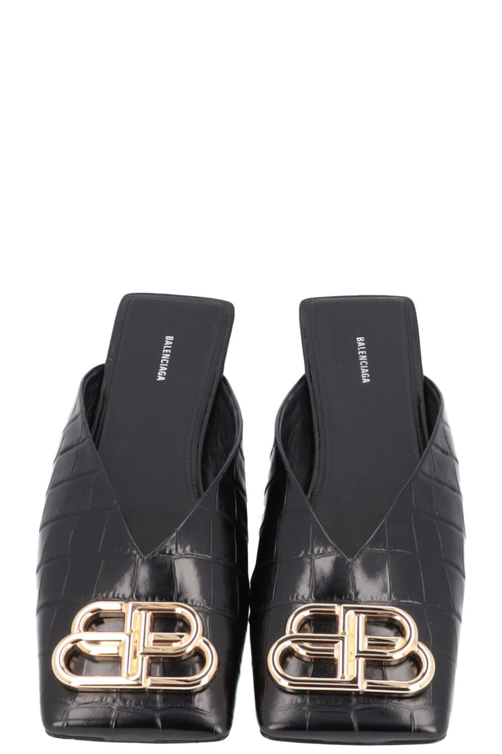 BALENCIAGA BB Double Square Flats Mules
