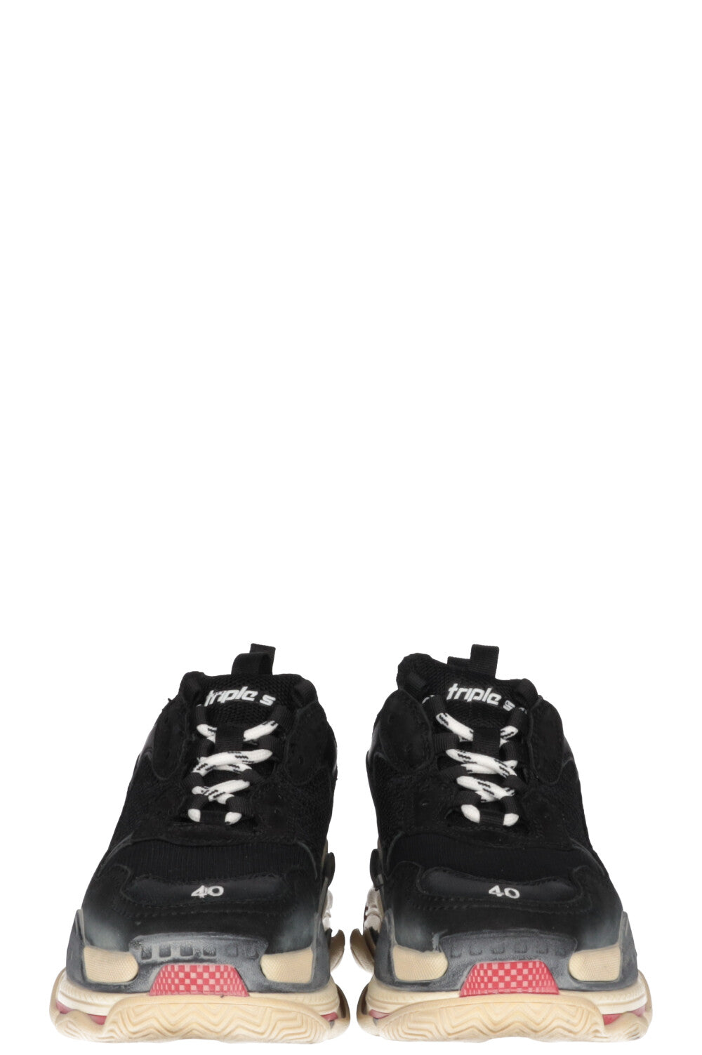 Balenciaga triple s black instalaron red replica