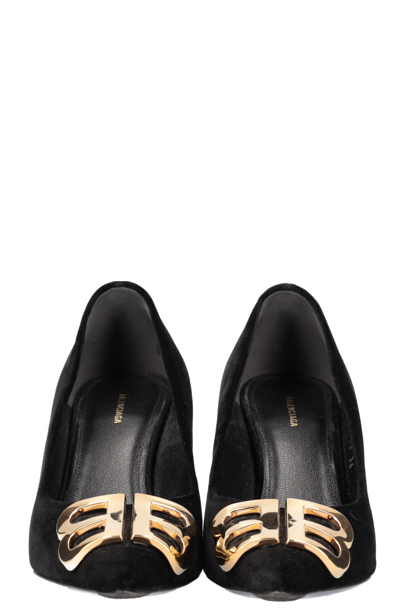 BALENCIAGA BB Knife Pumps Black Velvet