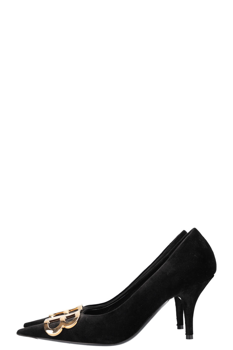 BALENCIAGA BB Knife Pumps Black Velvet