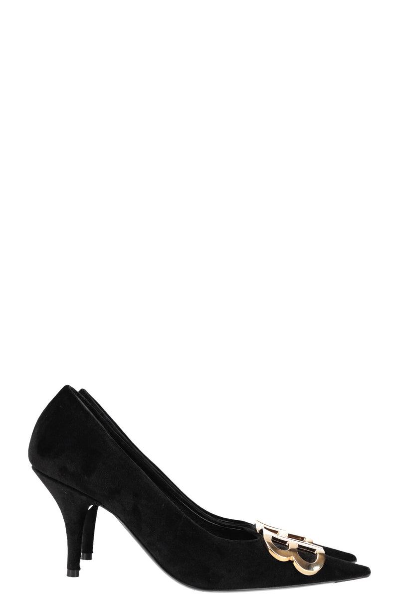BALENCIAGA BB Knife Pumps Black Velvet