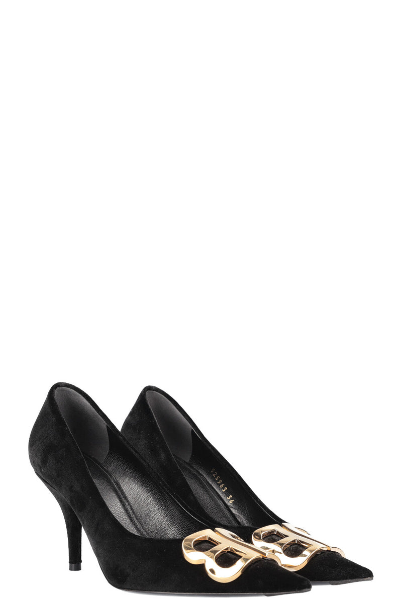Balenciaga Knife Pumps BB Black Velvet