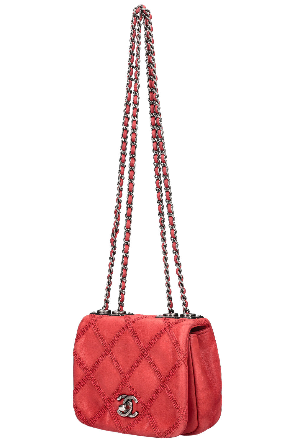 CHANEL Mini Flap Bag Iridescent Red