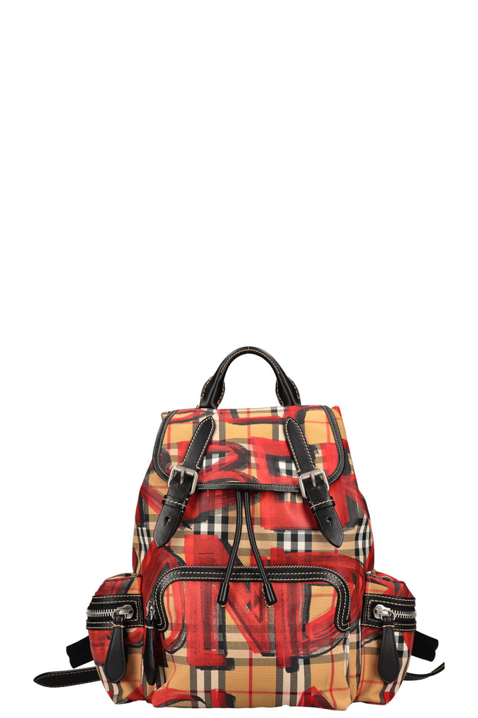 BURBERRY Graffiti Backpack Nylon Nova Check REAWAKE
