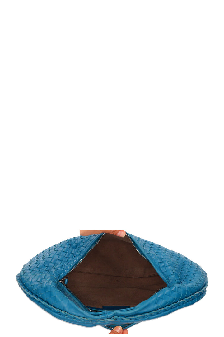 BOTTEGA VENETA  Small Hobo Veneta Bag Intrecciato Blue