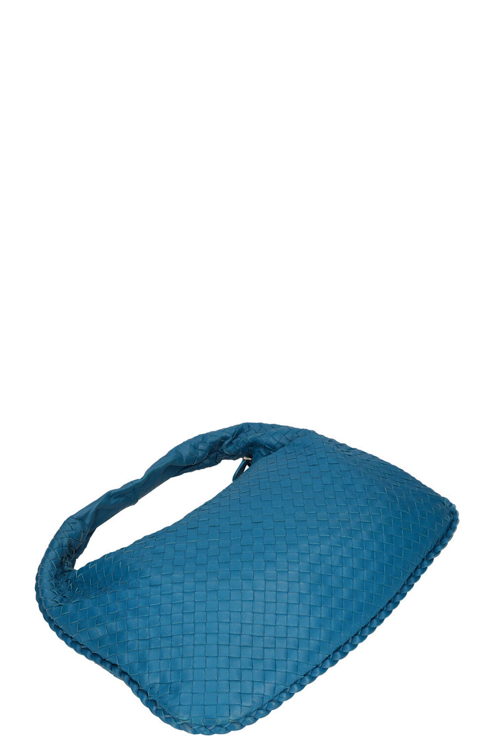 BOTTEGA VENETA  Small Hobo Veneta Bag Intrecciato Blue